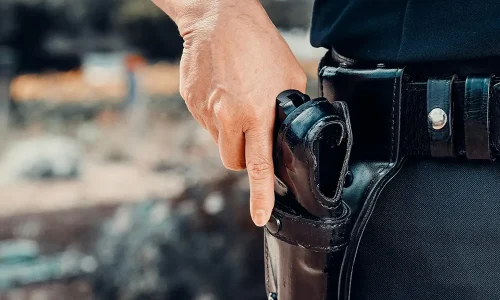 Policeman-Holding-Gun